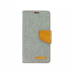 Canvas Book for Apple iPhone XS Wallet case Grey