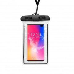 Waterproof bag FLUO for mobile phone with plastic closing White