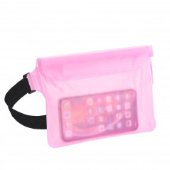 Waterproof bag for mobile phone with belt clip Pink