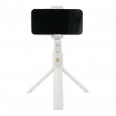 Combo selfie stick with tripod and remote control bluetooth White