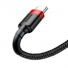 USB cable Cafule Type C 3A red+red Black