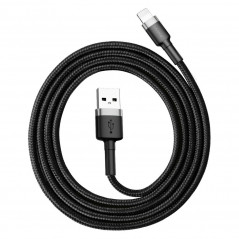 Cafule for iPhone Lightning 8-pin 2.4A 1M Gray+Black Black