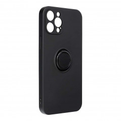 SILICONE RING for Apple iPhone 12 Pro Max FORCELL Plastic back phone cover Black